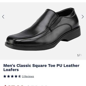 NIB Bruno Marc Men's Black Loafers square toe, slip on Size 9 EUR 42